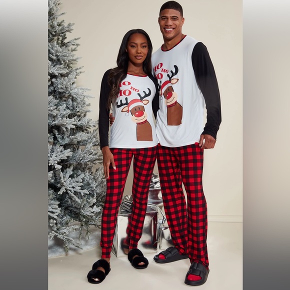 Make It Reindeer PJ Pant Set - Red/combo - Picture 4 of 6